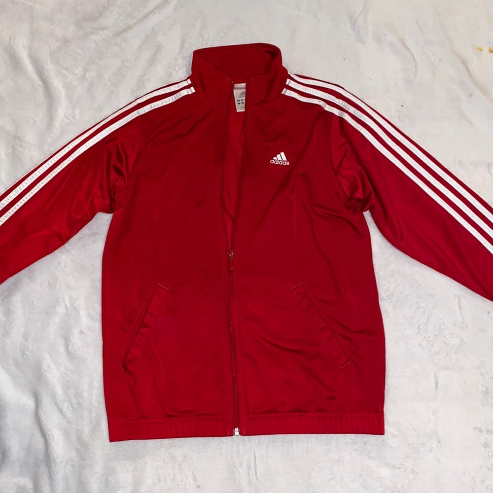 ADIDAS WOMENS RED JACKET SIZE MEDIUM